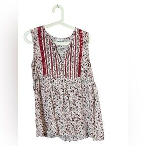 Hope Horizon Floral Sleeveless Boho Top Large